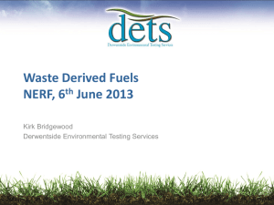 Kirk Bridgewood, DETS - Waste Derived Fuels