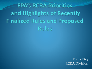 Frank Ney - EPA RCRA Priorities