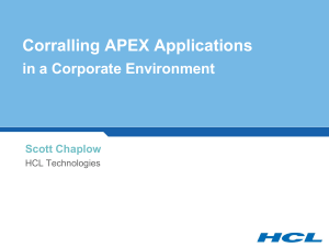 Corralling APEX Applications in a Corporate Environment