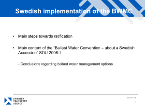 Swedish Experience implementing the BWMC, Henrik Ramstedt