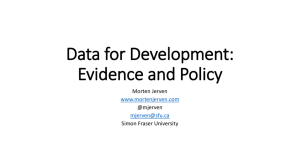 Data for Development: Evidence and Policy