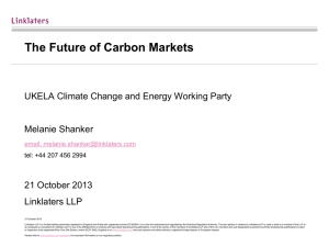 UKELA CCEWP - The Future of the Carbon Markets