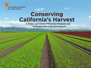 Conserving California`s Harvest – Agricultural Mitigation PowerPoint