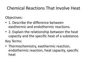 Chemical Reactions That Involve Heat