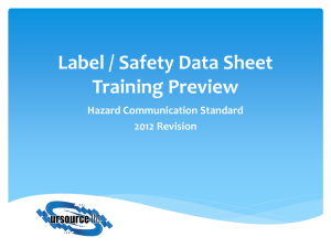 HazCom 2012 Label/SDS Powerpoint