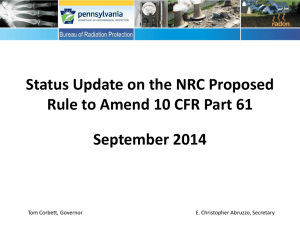Status Update on the NRC Proposed Rule to Amend 10 CFR Part 61