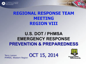 U.S. DOT/PHMSA Emergency Response Prevention & Preparedness