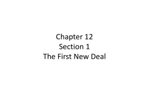 Chapter 12 Section 1 The First New Deal