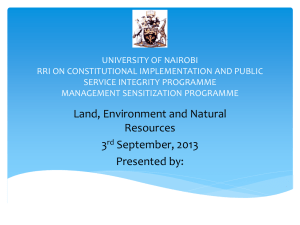 “Land, Environment and Natural Resources”, Rapid Results Initiative