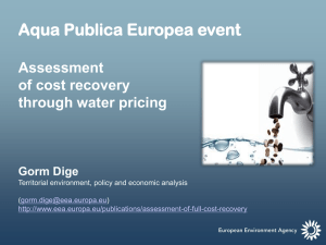 Assessment of cost-recovery through water pricing
