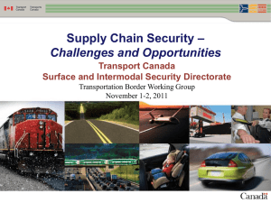 Supply Chain Security - Serge Lavoie, Transport Canada