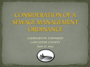 consideration of a sewage management ordinance