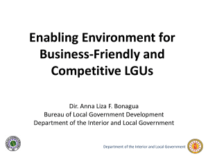 Building Business-friendly & Competitive Local - LGSP-LED