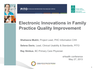 Electronic Innovations in Family Practice Quality Improvement