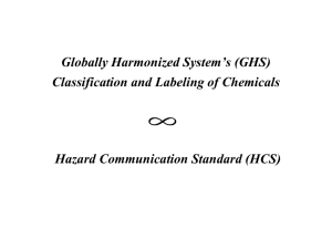 Globally Harmonized System - Environmental Health and Safety