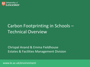 Carbon Footprinting Workshop II - technical overview