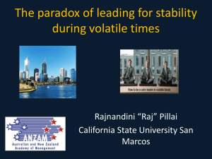 The paradox of leading for stability during volatile times