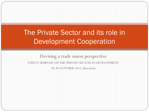 The Private Sector and its role in Development Cooperation