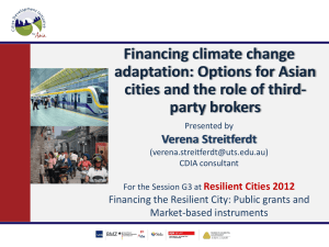 Financing climate change adaptation: Options for