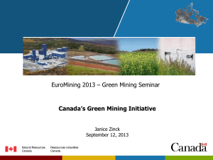Canada`s Green Mining Initiative