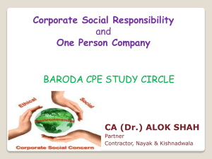 Corporate Social Responsibility and One Person