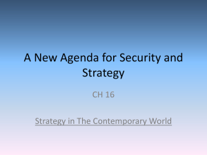 A New Agenda for Security and Strategy