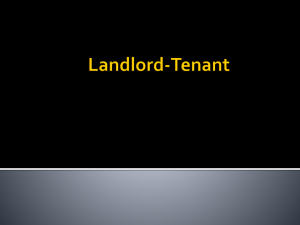 Landlord-Tenant - Professor Beyer