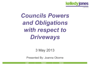 Driveways What are Council`s obligations