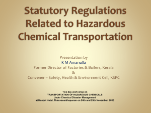 Statutory Regulations Related to Hazardous - Hrdp