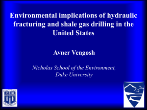 Environmental implications of hydraulic fracturing and shale gas