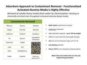 Adsorbent Approach to Contaminant Removal