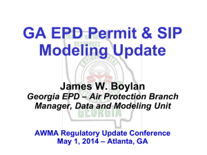 Jim Boylan - GA EPD Regulatory Modeling Update