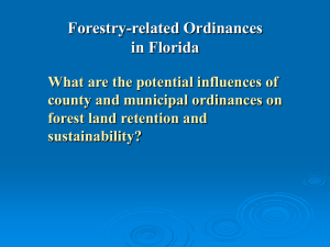 Potential Effects of County and Municipal Ordinances