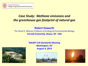 Case Study: Methane emissions and the greenhouse gas footprint of