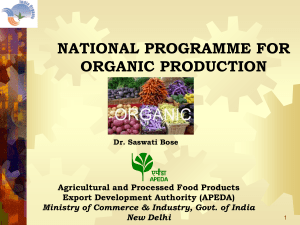 National Programme For Organic Production