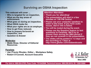 Surviving an OSHA Inspection
