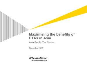 Maximising the benefits of FTAs in Asia
