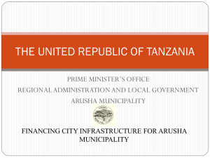 Arusha Municipality: Financing City Infrastructure