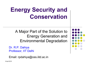 Energy Security and Conservation