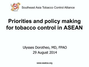 Session 1: Priorities and policymaking for tobacco control in ASEAN