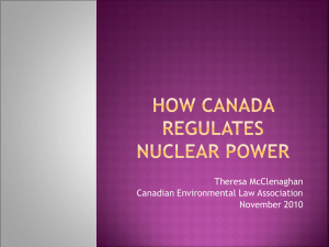 Nuclear Waste Regulation - Canadian Environmental Law Association