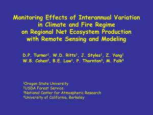 Monitoring Effects in Climate and Fire Regime on Net