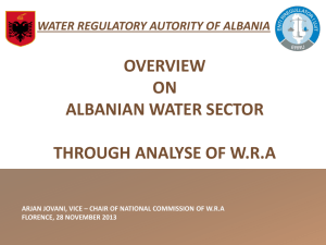 Overview on Albanian Water Sector through Analyse of W.R.A
