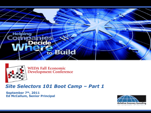 Site Selectors 101 Boot Camp, Ed McCallum