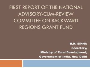 First Report of the National Advisory-cum