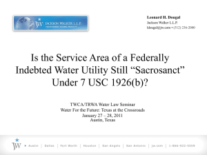 WATER LAW UPDATE: CCNs, MUDs AND OTHER ISSUES