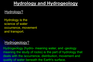 Hydrogeology?