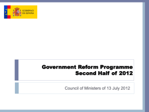 Implementation of the Reform Plan by the