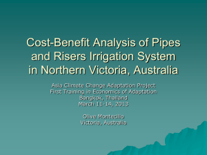 Cost-Benefit Analysis of Pipes and Risers Irrigation - UNDP-ALM
