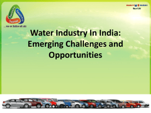 Water Industry In India: Emerging Challenges and Opportunities